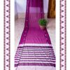 Magenta Cotton Handloom Saree With Bird Motif And Plain Body - Image 3