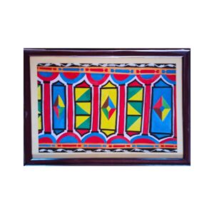 Abstract Geometric Pattern design hand painted by Santal tribal artist
