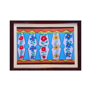 A Tribal Floral Design Patterns hand painting by Santal Tribal artist